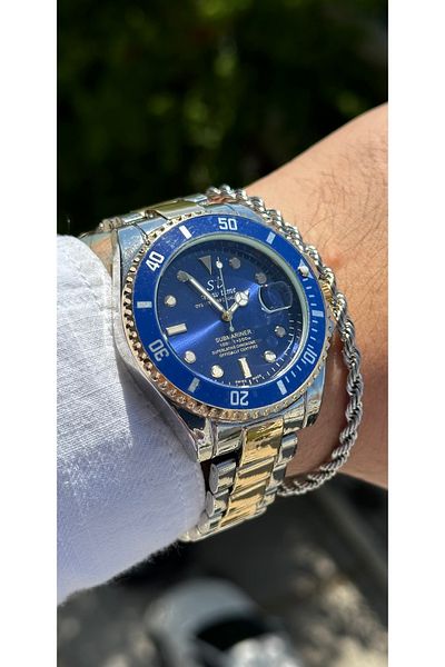 Show Time Steel Men's Wristwatch (with Bracelet Gift)