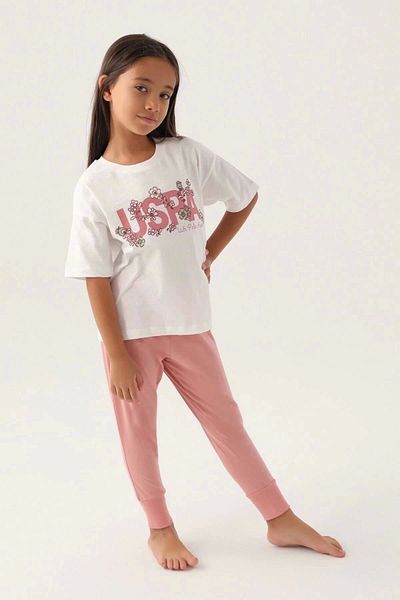 U.S. Polo Assn. Σετ πιτζάμες για κορίτσια με κοντό μανίκι