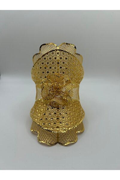 NYR Gold Silver 22 Ayar Altın Kaplama Geniş Model File Desenli Gümüş Bilezik ...