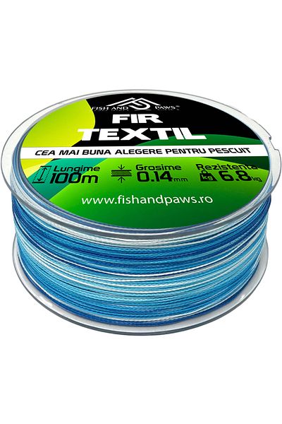 Fish & Paws Fir textil pentru pescuit Fish & Paws ® impletit in 4 fire, rezistent la abraziune si nod