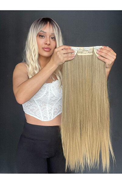 Suzan Peruk Düz Yarımay+2 yan Çıtçıt Tam set -Geniş Parça Yarımay Çıtçıt Saç ...