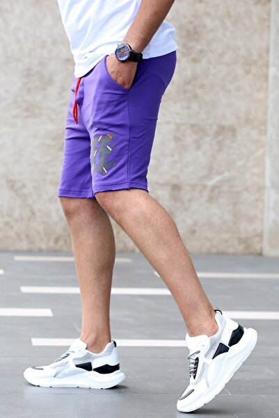 Madmext Ανδρικό σορτς εμπριμέ μωβ 4247