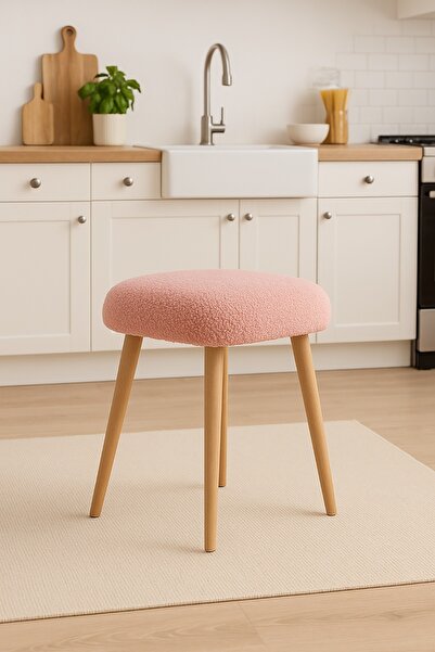 Bounteous Kare Model Tedy Kumaş Puf Tabure