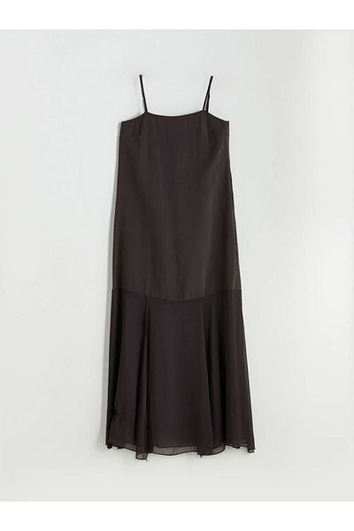 LC Waikiki Lcw Vision Brown Square Neck Modal Blended Dress