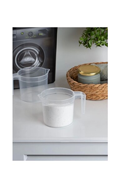 abnturk 1 Adet Şeffaf Kırılmaz Plastik Kulplu Ölçü Kabı Çok Amaçlı Ölçek Kabı...