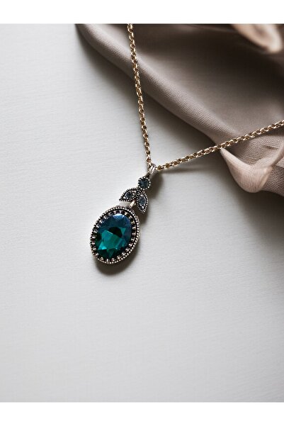 FAYRA ACCESSORIES Kristal Taşlı Oval Kesim Kolye