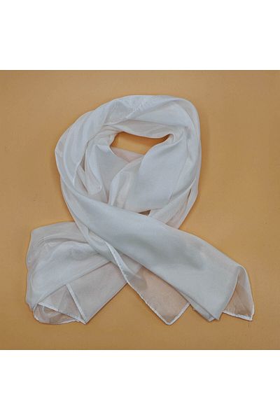EVoStyle Esarfă din Matase 100%, Fină și versatilă, Culoare Alb, , 45 cm x 155 cm