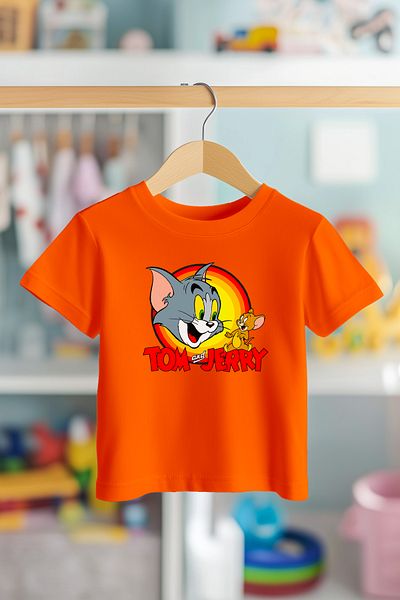 BookOrBook Tom and Jerry Generic 100% Cotton Premium Quality Kids T-Shirt (3-12 Years)