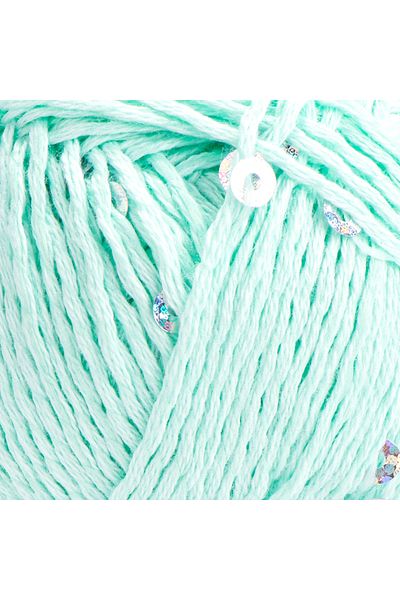 Yarnart Cotton Gold Paillettes Light Green 7112 Sparkling Sequin Hand Knitting Yarn