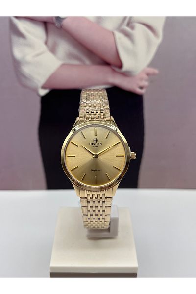 Hislon GOLD SLIM WOMEN'S WRISTWATCH 3 ATM WATERPROOF