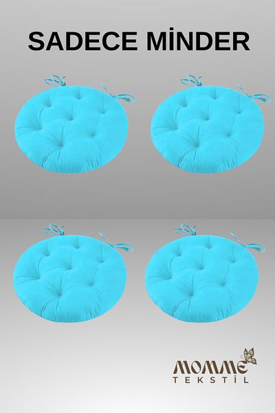 MoMMe Chair Cushion Round 40 X 40 cm 4 Pcs Turquoise Color