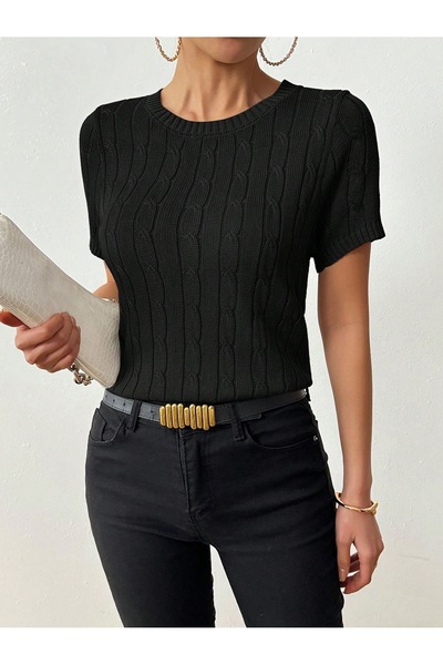 Bengi Clothing Women's Short Sleeve Summer Thin Knitwear Blouse