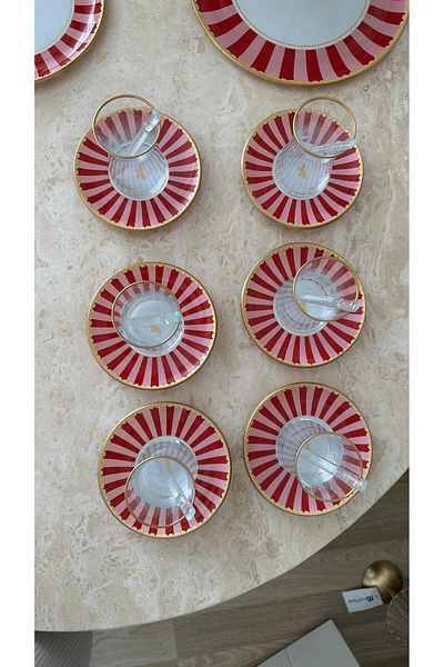 PONCİKPAZAR 24 Pieces Pink Candy Breakfast Tea Cake Presentation Sets