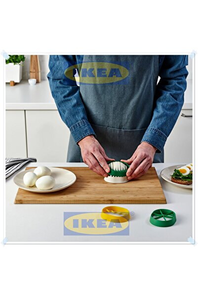 IKEA Uppfylld 3 Farklı Renk Yumurta Dilimleyici, Toplam 4 Parça