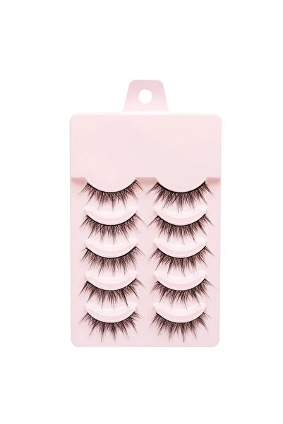 Choice x002 5 أزواج من رموش ليتل ديفل الصناعية، رموش صناعية طبيعية ناعمة ورقيقة، رموش يومية كاملة الشريط من COS