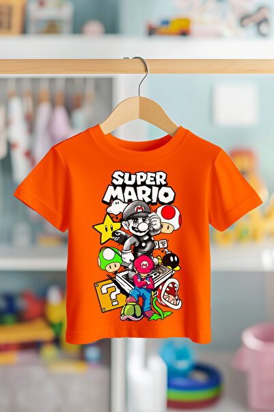 BookOrBook Tricou pentru copii Hero Super Mario 100% bumbac de calitate premium (vârsta 3-12)