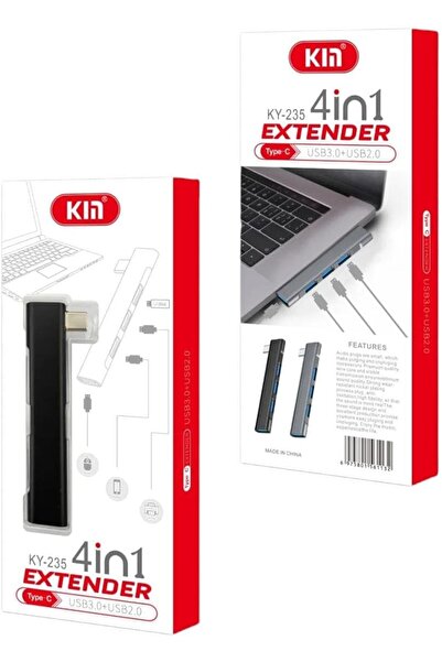 Deppo Trend iPad/iPhone/Macbook Uyumlu Type-C To 4x USB 3.0 ve 2.0 Çevirici Dönüştürücü Çoğaltıcı Metal Dayanklı
