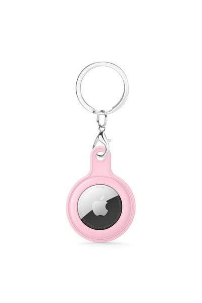 REDz Accessories Case for Apple Airtag, Keychain Type, Silicone, Pink