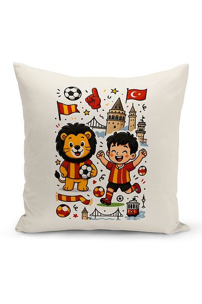 Bertille Home Copil Bebeluș Galben Roșu Fan Fotbal Seria Husă de pernă (Husă de pernă)
