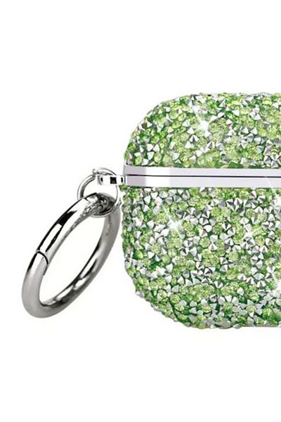 REDz Accessories Case For Apple Airpods Pro, Full Protection, Carabiner, Green
