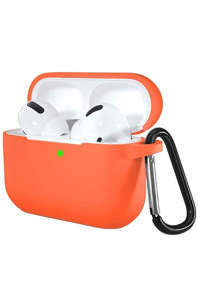 REDz Accessories Protective Case with Carabiner, Apple AirPods Pro 2, Silicone, Orange