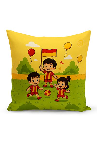 Bertille Home Copil Bebeluș Galben Roșu Fan Fotbal Seria Husă de pernă (Husă de pernă)