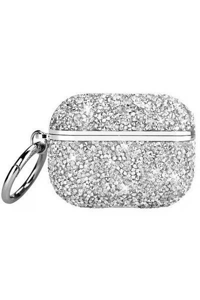 REDz Accessories Case For Apple Airpods Pro, Full Protection, Carabiner, Silver