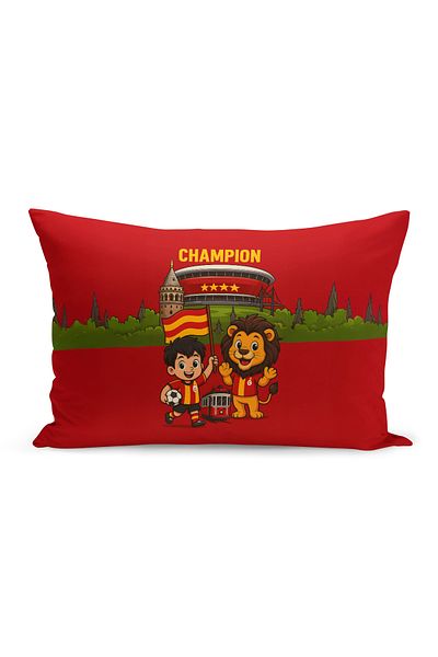 Bertille Home Copil Bebeluș Galben Roșu Fan Fotbal Seria Husă de pernă (Husă de pernă)
