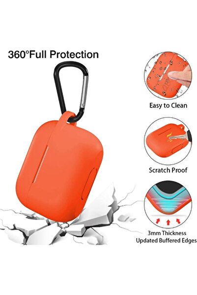 REDz Accessories Προστατευτική θήκη με καραμπίνερ, Apple AirPods Pro 2, σιλικόνη, πορτοκαλί