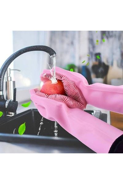 Hanedanev 1 Pair Heat Resistant Practical Magic Silicone Dishwashing Glove Silicone Gloves