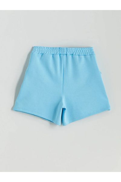 LC Waikiki Pantaloni scurți pentru fete LCW Kids Blue cu talie elastică