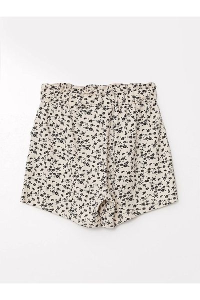 LC Waikiki Lcw Kids Ecru Elastic Waist Girls Shorts