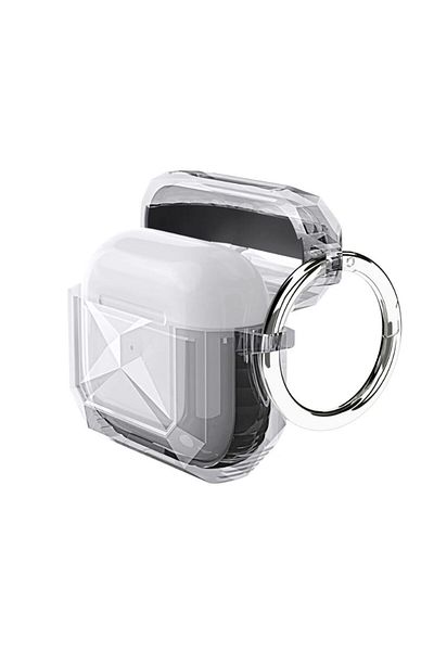 REDz Accessories Husă pentru Apple Airpods Pro, rezistentă la șocuri, carabină, silicon transparent