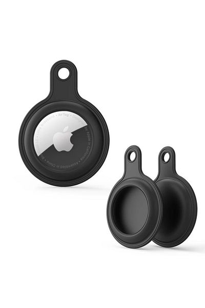 REDz Accessories Case for Apple Airtag, Keychain Type, Silicone, Black