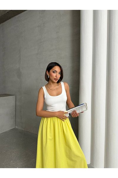 BE CHİC ROCHIE MAXI DE ZI CU GÂRĂ PĂTRATĂ CU BRETELE GROASE G4400