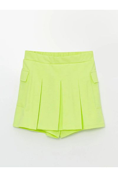 LC Waikiki Lcw Kids Green Elastic Waist Girls Shorts Skirt