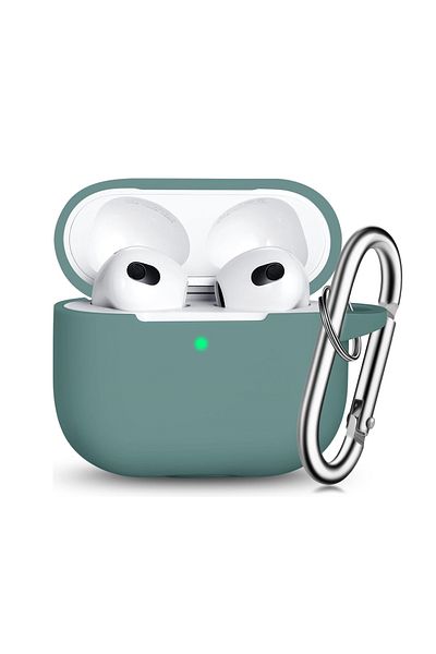 REDz Accessories Case For Apple Airpods 3, Silicone, Shockproof, Green