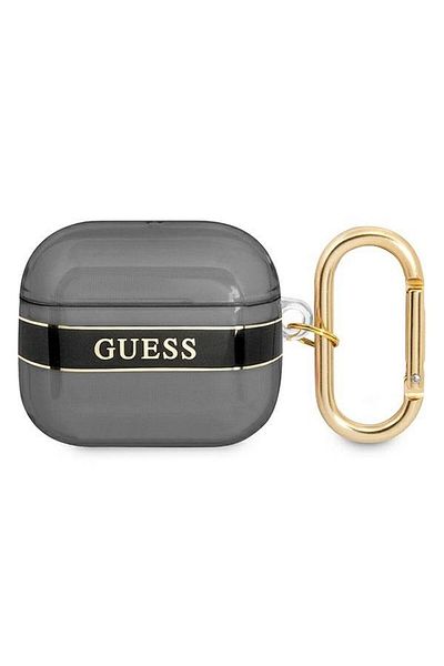 REDz Accessories Guess Protective Case for Apple AirPods 3, GUA3HHTSK, Strap Collection, Black
