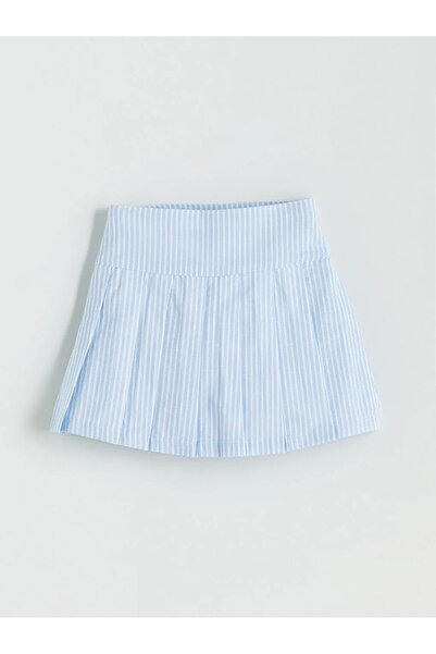 LC Waikiki LCW Kids Mavi Pileli Kız Çocuk Şort Etek