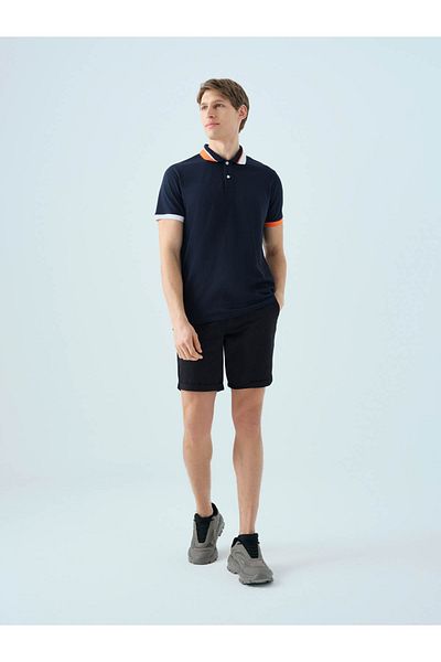 Loft Ανδρικό μπλουζάκι με γιακά πόλο Regular Fit Navy Blue Lf2038867