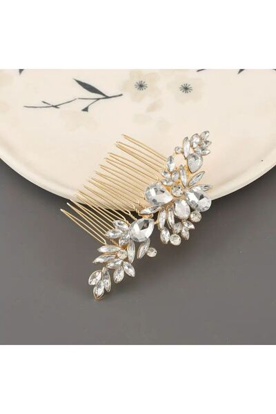 ByLily مشط حجري لامع، مثالي لحفلات الزفاف والخطوبة والكوكتيلات