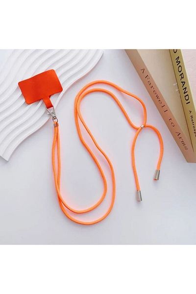 REDz Accessories Suport telefon cu șnur, textil, reglabil, încuietori cu cheie, portocaliu