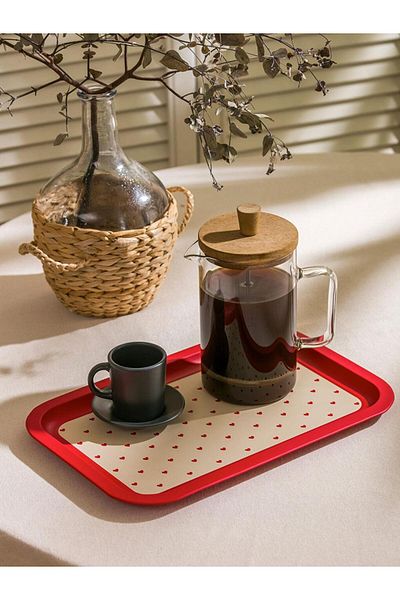 LC Waikiki Heart Patterned Metal Tray 30 cm (S5)