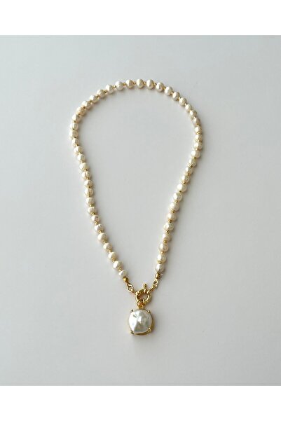 eyla collection Aren Şık Tasarım Hakiki Inci Kolye - 50 Cm