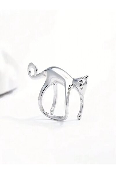 FT Tasarım Gümüş Kaplama Kedi Tasarım Kıkırdak Küpesi – Kararmaz & Antialerjik Küpe