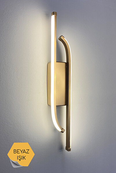 asva aydınlatma Gold Laura Modern Beyaz Ledli Duvar Aplik