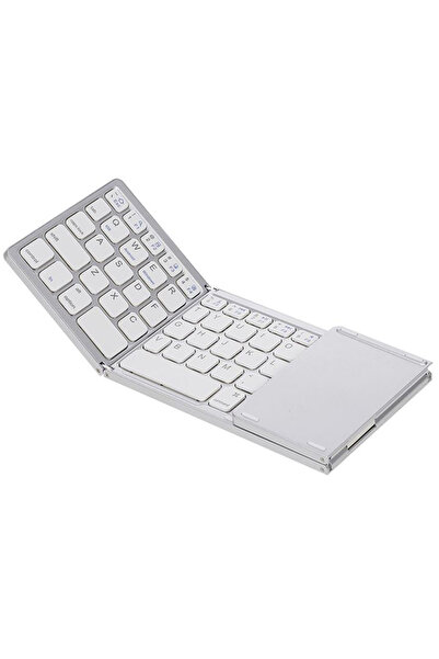 REDz Accessories Μίνι τριπλό πληκτρολόγιο, Bluetooth, έξυπνη επιφάνεια αφής, διάρκεια ζωής μπαταρίας 48 ωρών, λεπτό και πτυσσόμενο, λευκό