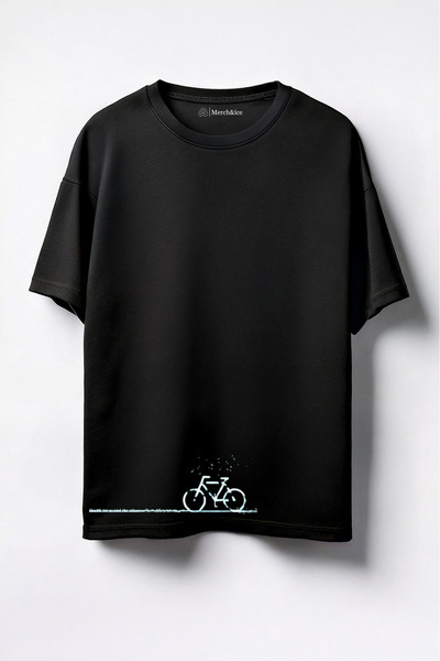 Merch&ice Μπλουζάκι Unisex Oversize με εκτύπωση Ποδηλατόδρομος