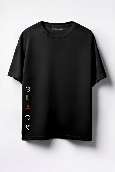 Merch&ice Μαύρο μπλουζάκι με στάμπα Unisex Oversize