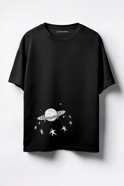 Merch&ice Astronauti na Jupiteru Štampano Unisex Oversize kroj T-shirt